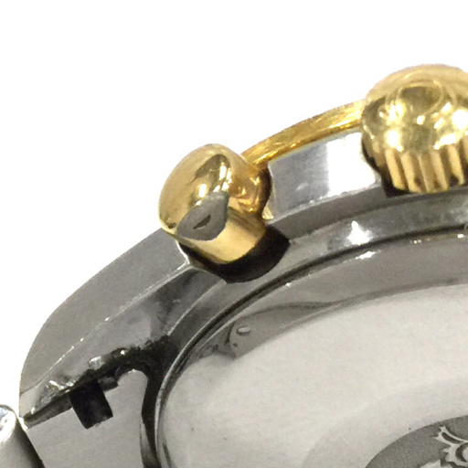 1円 オメガ 腕時計 スピードマスター クロノグラフ 黒文字盤 コンビカラー金具 自動巻き メンズ 純正ベルト 稼働の画像8