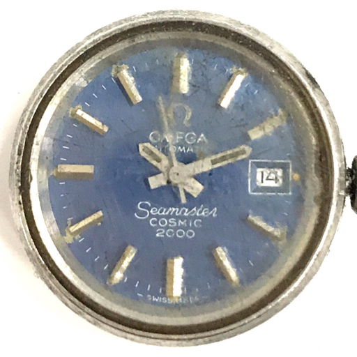 オメガ 腕時計 フェイス シーマスター COSMIC 2000 デイト 青文字盤 自動巻き レディース 稼働 OMEGAの画像5