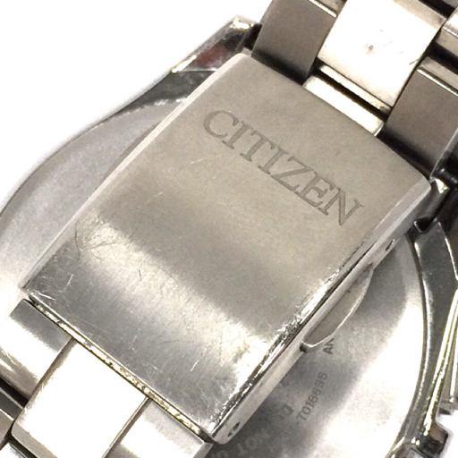 シチズン 電波 腕時計 H804-T018696 ラウンド クロノグラフ 青文字盤 エコドライブ メンズ 純正ベルト CITIZENの画像7