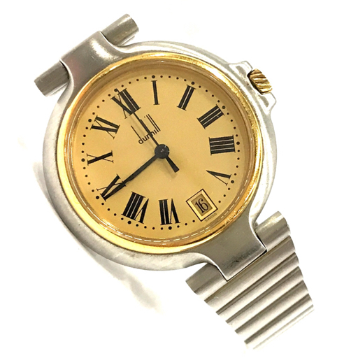 ダンヒル デイト クォーツ 腕時計 ペアウォッチ ゴールドカラー文字盤 未確認 メンズ レディース 付属品あり DUNHILL_画像5