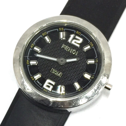 フェンディ 50M クォーツ 腕時計 レディース ブラック文字盤 ジャンク品 付属品あり ファッション小物 FENDIの画像1
