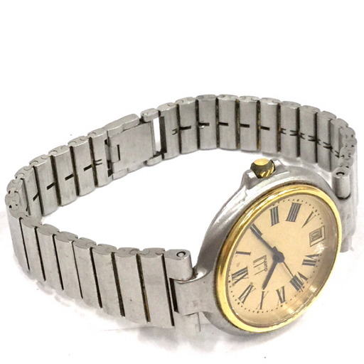 ダンヒル デイト クォーツ 腕時計 ゴールドカラー文字盤 ボーイズサイズ 未稼働品 純正ブレス DUNHILL QR042-295_画像6