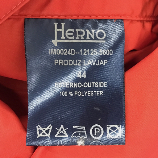 ヘルノ サイズ44 長袖 トレンチコート フロントボタン ウエスト紐 レディース レッド アウター HERNO イタリア製の画像6