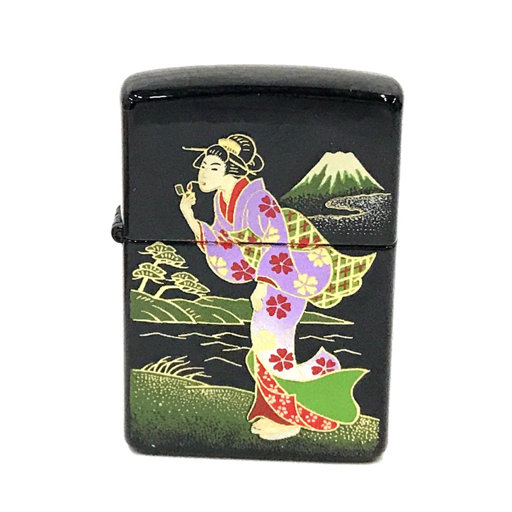 ジッポー オイルライター 江戸ウインディ 本金蒔絵 漆 ブラックカラー 約5.5×3.8cm 箱付 喫煙具 ZIPPO QR043-421の画像2