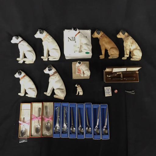 ビクター 犬 陶器 置物 オブジェ インテリア 他 スプーン / ボールペン / シャープペンシル 等 現状品 まとめ セット