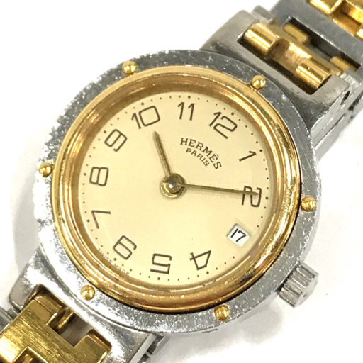 エルメス クリッパー デイト クォーツ 腕時計 レディース 純正ブレス 未稼働品 ファッション小物 HERMESの画像1