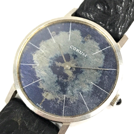 コルム 自動巻き 機械式 腕時計 ラウンドフェイス メンズ 稼働品 ファッション小物 社外ベルト CORUMの画像1
