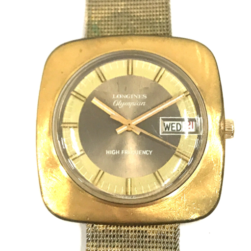 ロンジン オリンピアン 自動巻き 機械式 腕時計 メンズ ゴールドカラー文字盤 不動品 ファッション小物 QR042-276の画像2