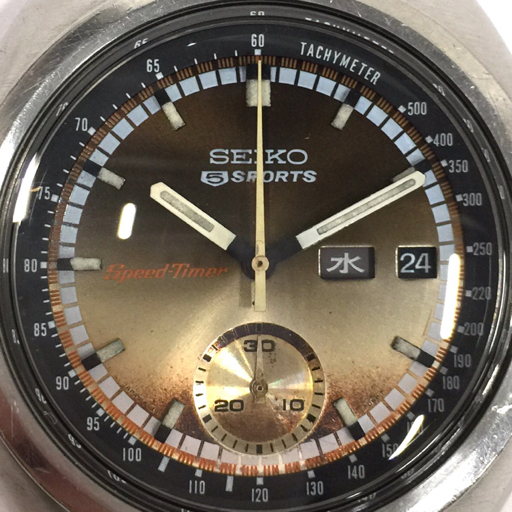 セイコー 5SPORTS 腕時計 フェイス 6139-7012 Speed-Timer デイデイト スモセコ 自動巻き メンズ 稼働 SEIKOの画像2