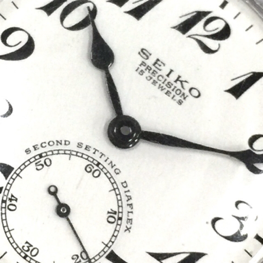 セイコー プレシジョン スモセコ スモールセコンド 手巻き 機械式 腕時計 鉄道時計 メンズ ホワイト文字盤 稼働品の画像4