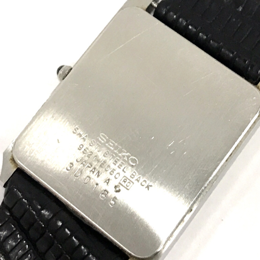 セイコー 腕時計 9521-5050 ドルチェ スクエア 3針 コンビカラー金具 クォーツ メンズ 社外レザーベルト SEIKOの画像3