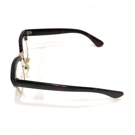 べっ甲 鼈甲フレーム 眼鏡 メガネ アイウェア レンズ有り 度有り ゴールドカラー金具