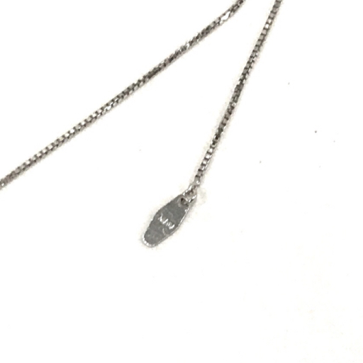 パール 真珠 1Pストーン ネックレス シルバー刻印 チェーン K18WG刻印 全長約44.5cm 総重量約5.6g アクセサリーの画像8