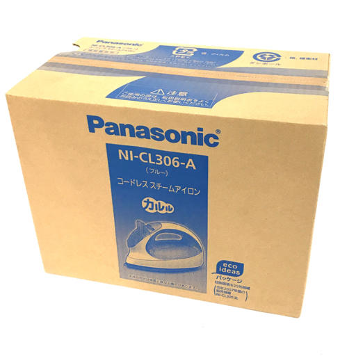 新品同様 未開封 Panasonic NI-CL306-A コードレススチームアイロン カルル ブルー_画像1