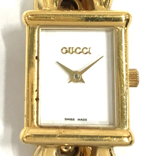 グッチ クォーツ 腕時計 レディース ホワイト文字盤 1800 L2 純正ブレス ファッション小物 未稼働品 GUCCIの画像2