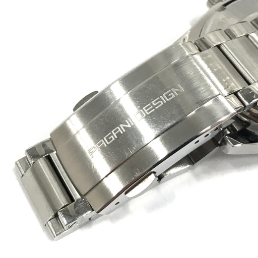 パガーニデザイン 自動巻 オートマチック デイト 腕時計 メンズ 稼働品 付属品あり ネイビー文字盤 PAGANI DESIGNの画像7