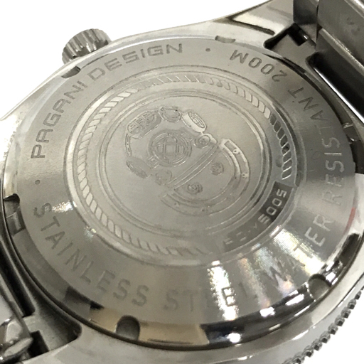 パガーニデザイン 自動巻 オートマチック デイト 腕時計 メンズ 稼働品 付属品あり ネイビー文字盤 PAGANI DESIGNの画像3