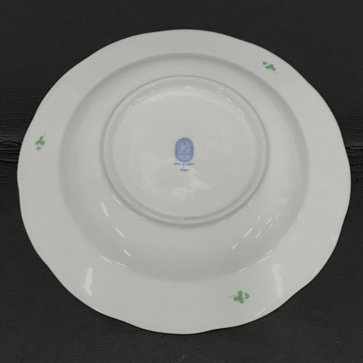 ヘレンド インドの華 グリーン スープ皿 ラウンドプレート 直径約23cm 計6枚 セット 食器 HERENDの画像7
