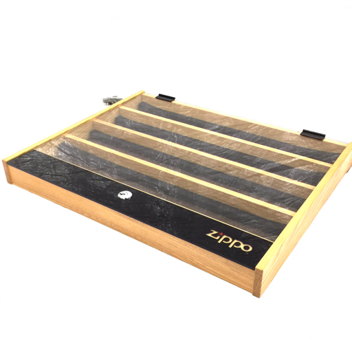 ジッポ ライター コレクションケース 4段 収納箱 ディスプレイボックス 木製 ガラス 鍵付き インテリア ZIPPO_画像4