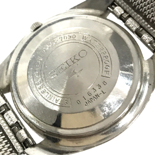 セイコー 腕時計 2202-0070 デイト 紺文字盤 21石 自動巻き レディース 他 7005-7030 含 計3点 セット QR043-137の画像3