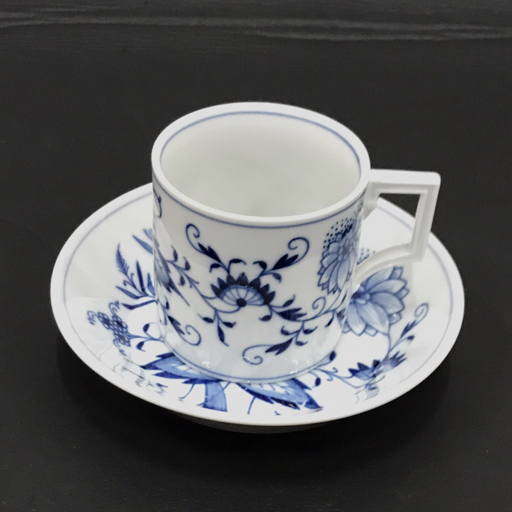 マイセン ブルーオニオン カップ ＆ ソーサー ホワイト×ブルー 食器 2客 セット Meissenの画像7
