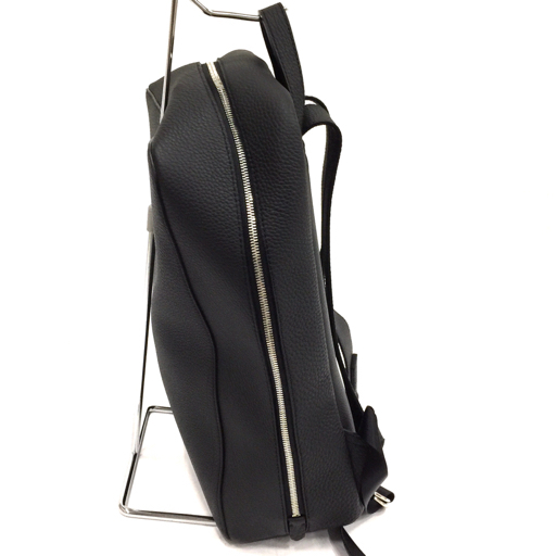  gun zo leather rucksack round Zip backpack men's black fashion accessories GANZO storage bag attaching 