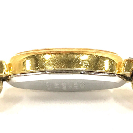 セイコー 腕時計 1E20-6190 オーバル型 白文字盤 ストーン ゴールドカラー金具 クォーツ レディース 純正ベルトの画像5
