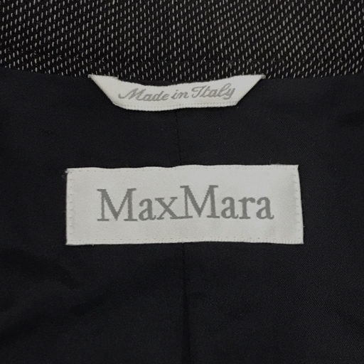 マックスマーラ 40 長袖 ジャケット ボタン 他 パンツ サイドジップ 含 セットアップ レディース 黒×白系 計2点の画像3