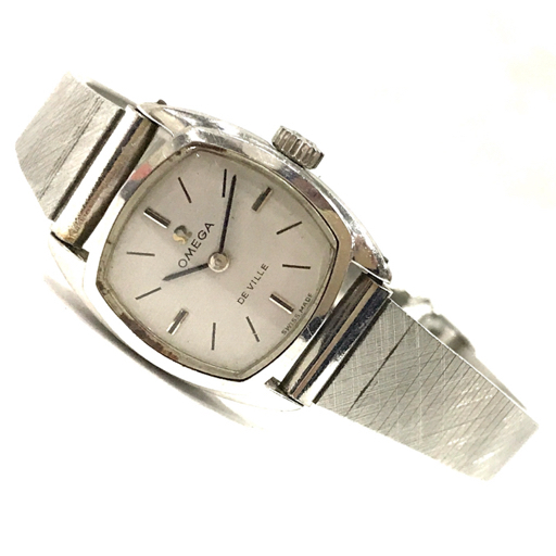 オメガ デビル 手巻き 機械式 腕時計 レディース シルバーカラー文字盤 稼働品 社外ブレス OMEGA QR044-47の画像7