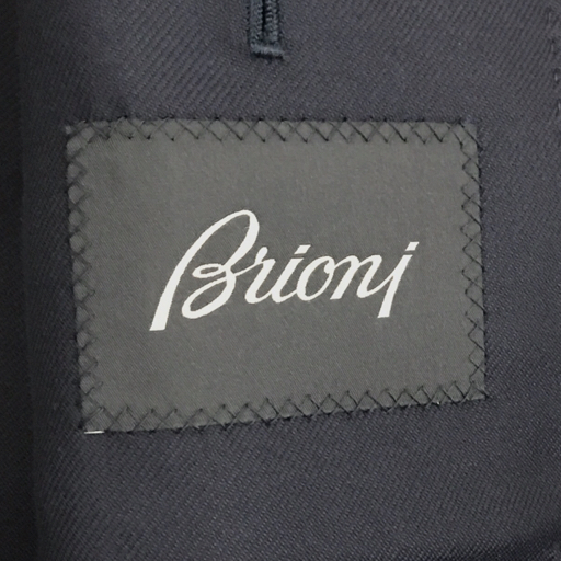 1円 ブリオーニ サイズ S 長袖 コート フロントボタン アウター メンズ ネイビー系 紺系 純正ハンガー付き Brioni_画像5
