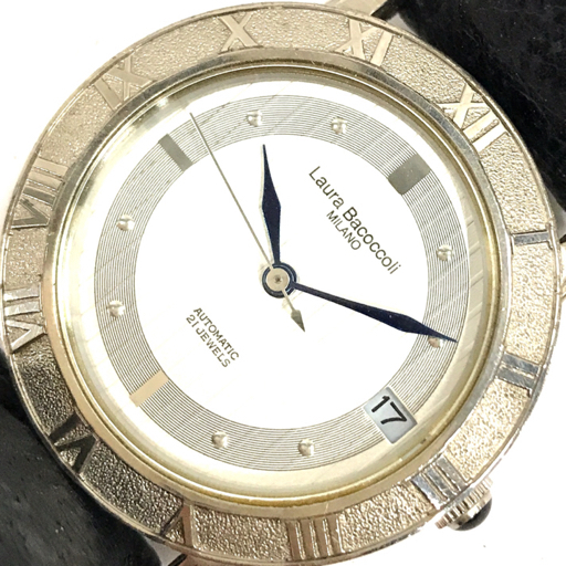 Laura Bacoccoli デイト 自動巻 オートマチック 腕時計 メンズ 裏蓋 925刻印 稼働品 小物 雑貨 QR044-88の画像1