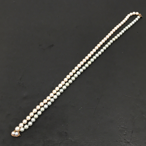 K14 金具 パール 真珠 2連 二連 ネックレス レディース アクセサリー ファッション小物 総重量約75.5g A11436の画像2