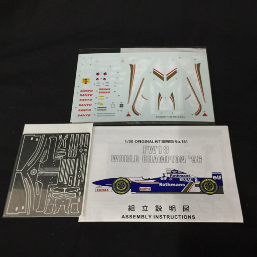 1円 未組立 STUDIO27 1/20 FW18 ワールドチャンピオンシップ96 説明書 外箱付き モデルカー 模型の画像6