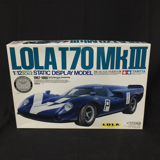 1円 タミヤ 1/12 ローラ T70 Mk3 1967-1968 スポーツカーレース参戦マシン 未組立 プラモデル 保存箱付きの画像2