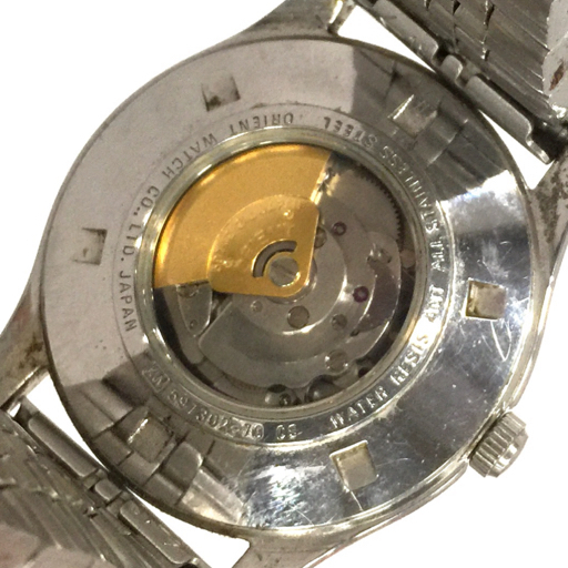 オリエントスター デイト 自動巻 オートマチック 腕時計 メンズ ホワイト文字盤 社外ブレス ORIENTSTAR QR044-16の画像2