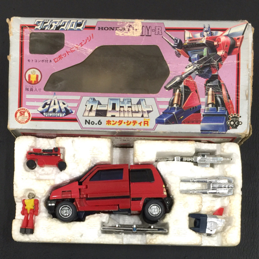 タカラ ダイアクロン カーロボット No.6 ホンダ・シティR ホビー 玩具 おもちゃ 保存箱付き 現状品 QG044-3の画像1