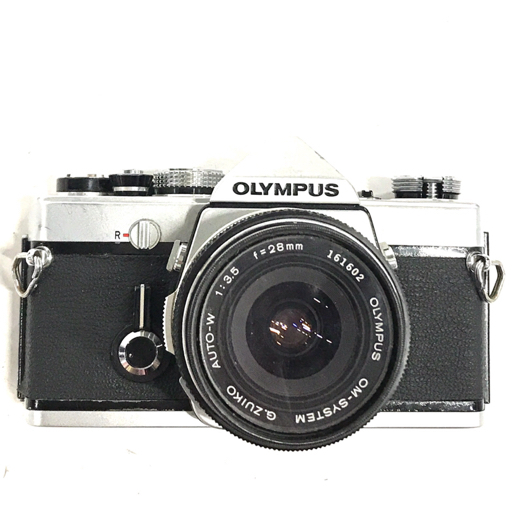 OLYMPUS OM-1 G.ZUIKO AUTO-W 1:3.5 含む 一眼レフフィルムカメラ レンズ セット マニュアルフォーカス QG044-31の画像2