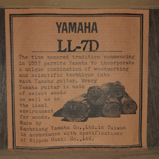 ヤマハ Lシリーズ LL7D アコースティックギター ナチュラル 弦楽器 YAMAHAの画像6