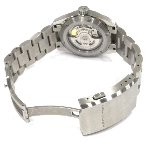 ハミルトン 自動巻 オートマチック 腕時計 メンズ ブラック文字盤 稼働品 H702250 付属品あり 純正ブレス HAMILTONの画像6