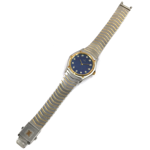 エベル クォーツ 腕時計 ペアウォッチ メンズ レディース 未稼働品 ブルー文字盤 ファッション小物 EBEL QR044-98の画像10