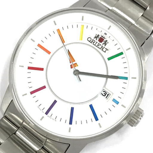 オリエント レインボー デイト 自動巻 オートマチック 腕時計 ER02-CA-B メンズ SS 付属品あり 白文字盤 ORIENTの画像1