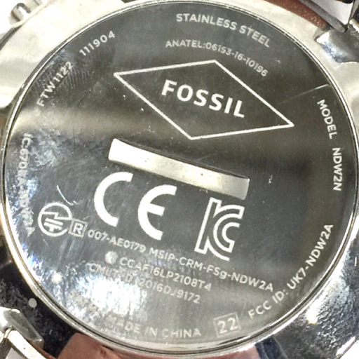 送料360円 フォッシル ハイブリッド スマートウォッチ NDW2N クォーツ メンズ ネイビー文字盤 FOSSIL QR044-78 同梱NGの画像2