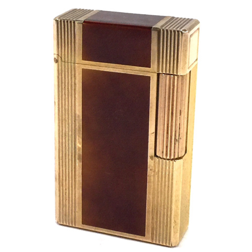 デュポン 都彭 ローラー式 ガスライター 喫煙具 喫煙グッズ ブラウン × ゴールドカラー DuPontの画像1