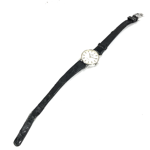 オメガ ジュネーブ 手巻き 機械式 腕時計 シルバーカラー文字盤 ラウンドフェイス レディース 社外ベルト 純正尾錠の画像6