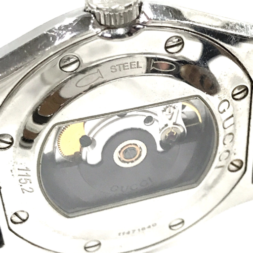 グッチ デイト 自動巻 オートマチック 腕時計 メンズ シルバーカラー文字盤 純正ベルト 稼働品 ブランド小物 GUCCIの画像2