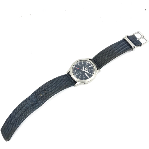  Seiko 5 дата самозаводящиеся часы автоматический наручные часы 21 камень работа товар 7S26-03J0 обратная сторона каркас мужской темно-синий циферблат 