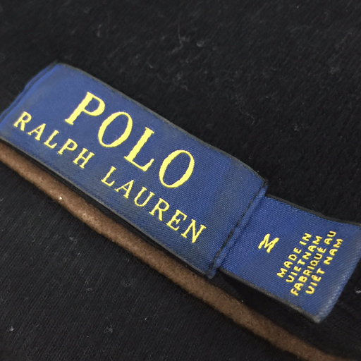 ポロ ラルフローレン サイズM 長袖 スウェット ボタン 刺繍 トレーナー メンズ ブラック トップス POLO Ralph Lauren_画像7
