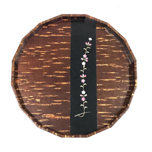 漆器 花柄螺鈿角盆 桜模様螺鈿丸盆 小箱 燕 ツバメ 他 文箱 木製 まとめセットの画像4