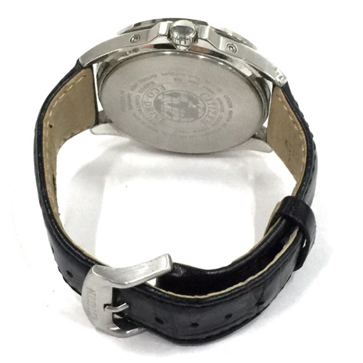 シチズン エコドライブ デイト 腕時計 H145-S073545 メンズ 未稼働品 ブラック文字盤 社外ベルト CITIZENの画像4