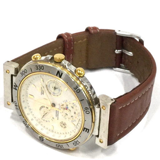 アバロン クロノグラフ クォーツ 腕時計 メンズ ラウンドフェイス 未稼働品 ファッション小物 社外ベルトの画像5